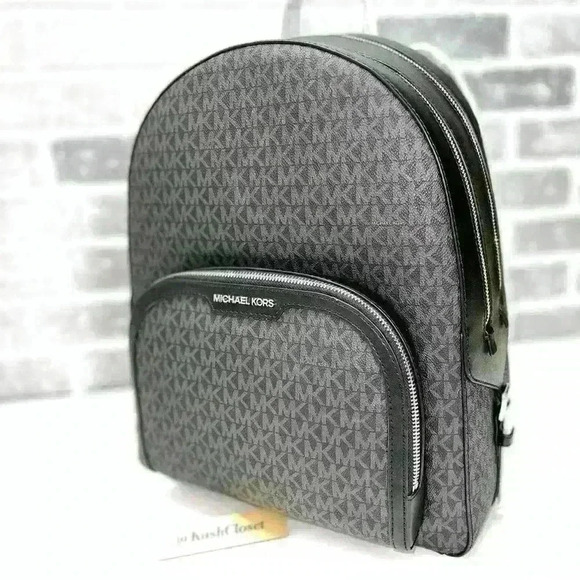 Michael Kors Backpack Jaycee Large Pocket bag MK Signature Black - Picture 3 of 11